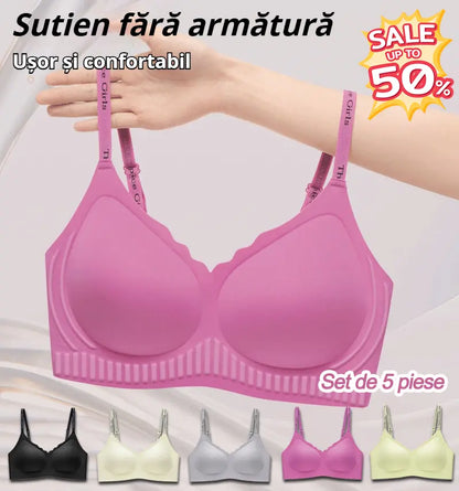 😍【Pachet de 5】Sutien pentru femei fără sârmă, dintr-o bucată❤️【45-95KG】