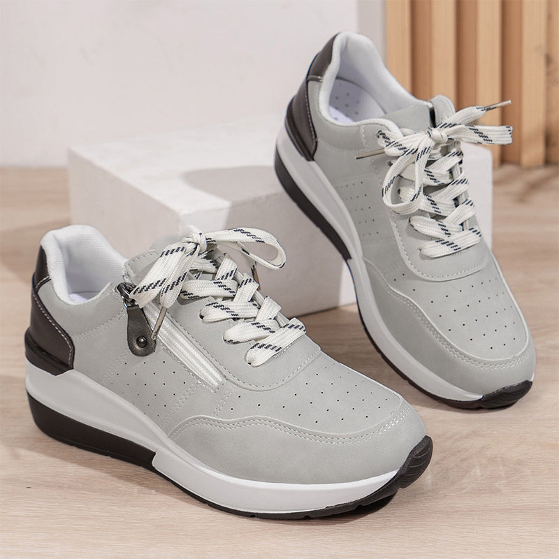 🔥Bestseller 【Reducere de 50%】Pantofi ortopedici moderni și confortabili pentru femei, cu fermoar lateral și talpă groasă