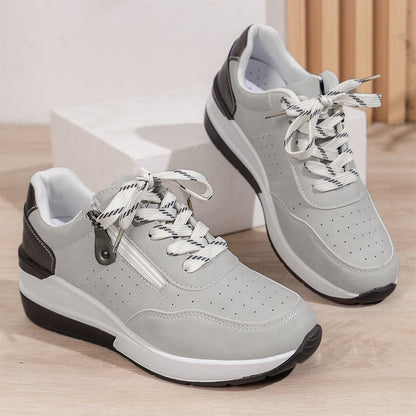 【36-43】Ultima zi a reducerii de 50% – Adidași ortopedici moderni și confortabili pentru femei, prevăzuți cu fermoar lateral și talpă groasă.
