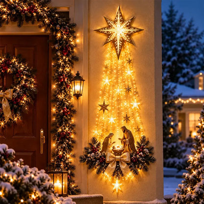 💡✨ Decorațiune luminoasă de perete cu scenă de Crăciun