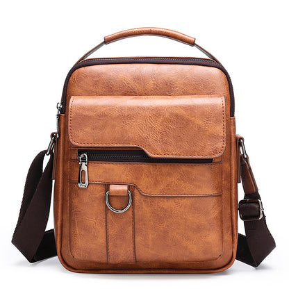 🏆【Variantă premium din piele naturală】Geantă bărbătească vintage casual de umăr, cu capacitate mare