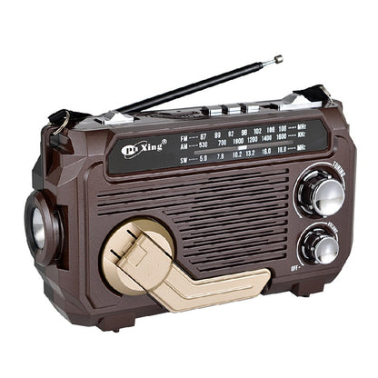 📟📶 Radio portabil de urgență, cu încărcare manuală și lanternă LED