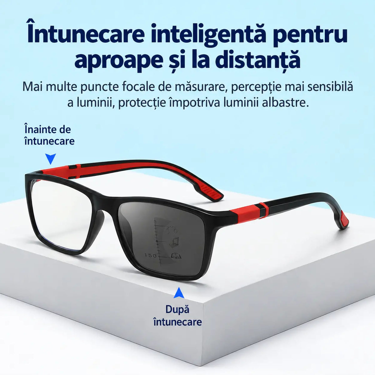 Ochelari multifocali de citit, model nou, în stil sport – lentile fotocromatice, design antialunecare, concepuți pentru persoanele în vârstă, potriviți pentru vederea de aproape și de la distanță