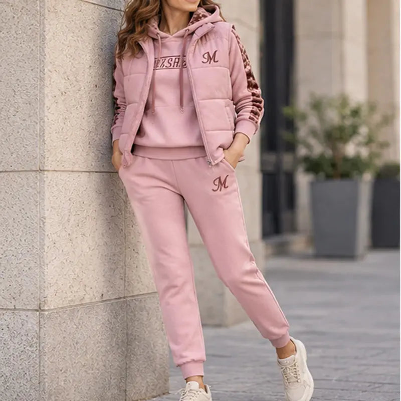 🔥🔥【Top + Vestă + Pantaloni】Set elegant și călduros din trei piese pentru toamnă/iarnă