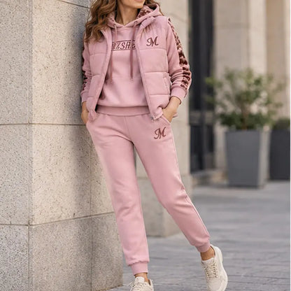 🔥🔥【Top + Vestă + Pantaloni】Set elegant și călduros din trei piese pentru toamnă/iarnă