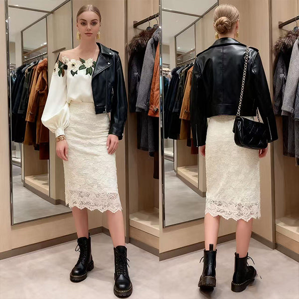 Celebrity styl haftowany ścieg satynowy bluzka kobiety 2025