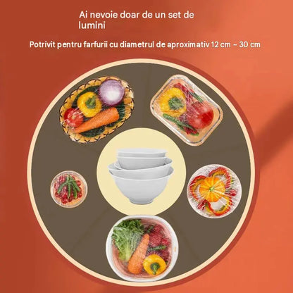 🔥📢📢 ACUM CU 50% REDUCERE! ⏰ (Pachet multiplu de 100 bucăți) capace elastice pentru alimente