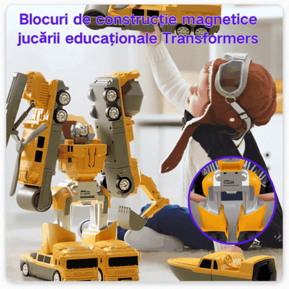 【50% OFF】【16 ks】Magnetické stavebné kocky, vzdelávacie hračky Transformers