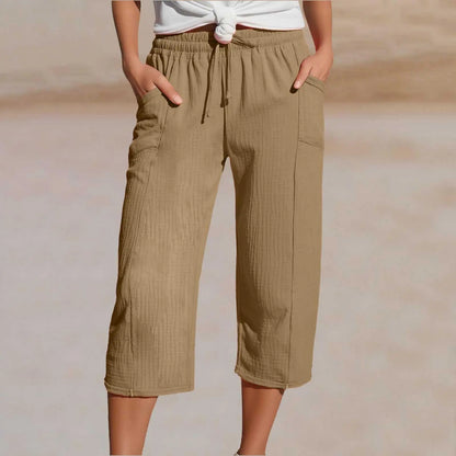 🌸 50% reducere 🔥 Pantaloni scurți uni din bumbac și in pentru femei (40-100 kg)