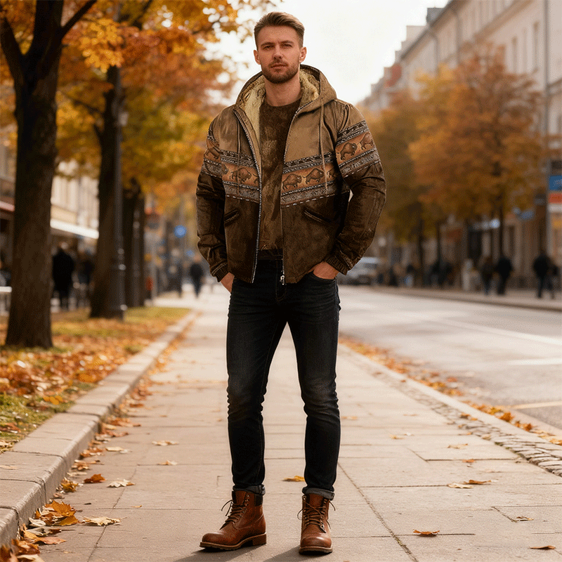 🎄🎄【S-4XL】Modne męskie kurtka z cienkiego sametu, ochronna i gruba na jesień i zimą