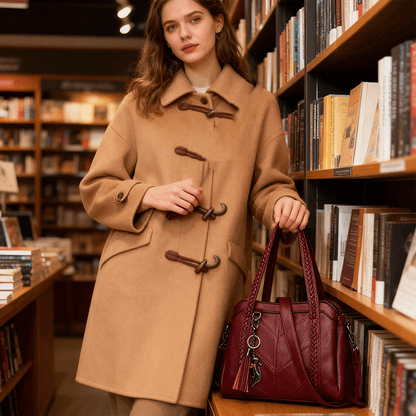 【🔥Horúci výpredaj🔥 Model 2025】Módna taška z hovädzej kože, trojvrstvová veľká kapacita, mäkká a pohodlná koža