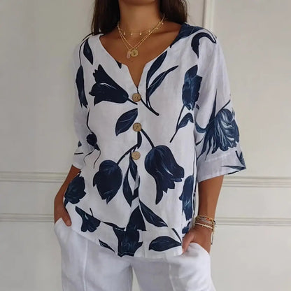 ✨✨Tricou pentru femei din bumbac imprimat, material natural, respirabil și confortabil