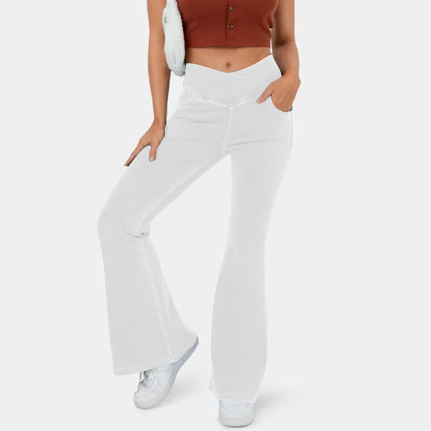 👖 50% reducere🔥 [40-110kg] Blugi crossover cu talie înaltă, la modă ✅Plată la livrare
