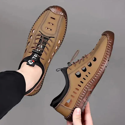 🔥✨【39-44】Sandale bărbătești din piele naturală, lucrate manual, cu design perforat