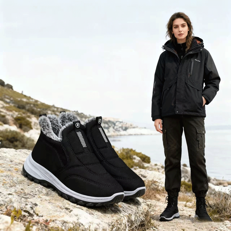 😀🎉🔥Υλική εντός από βελούzeni - Σχεδιασμός με παχιάριστο ύφασμα πατού🔥Χειμερινές γυναικετικές μποτάκια από καμπούρια, ανθεκτικές στο νερό και ζεστές