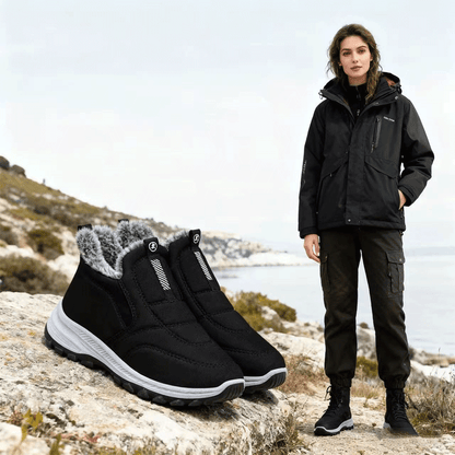 😀🎉🔥Υλική εντός από βελούzeni - Σχεδιασμός με παχιάριστο ύφασμα πατού🔥Χειμερινές γυναικετικές μποτάκια από καμπούρια, ανθεκτικές στο νερό και ζεστές