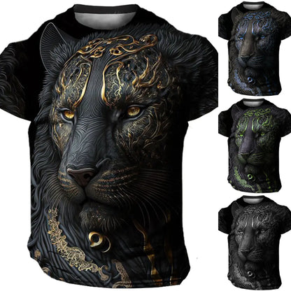🔥Tricou bărbătesc nou cu mânecă scurtă și imprimeu 3D animal print 2026.