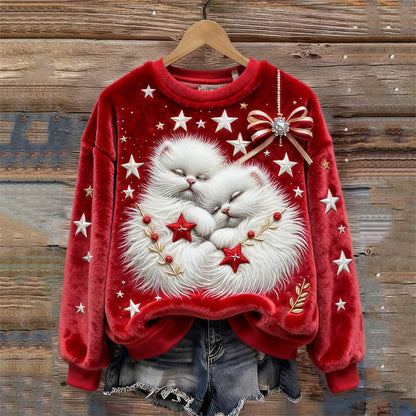 💥🍁【Oferte recente atractive】🔥Pulover de Crăciun din flanel pentru femei, decorat cu diverse modele încântătoare