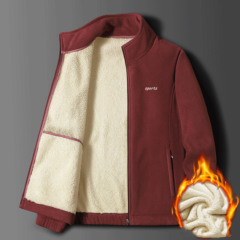 ⛄【Размери M-5XL】Нова мъжка дебела аksamitена kurtka с ягненски мех, за есен и зима