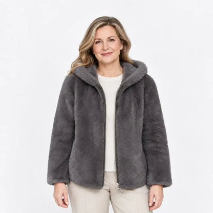 🔥【M-7XL】Jachetă de iarnă din fleece pentru femei – groasă, reversibilă, cu glugă, izolată termic, cu fermoar.