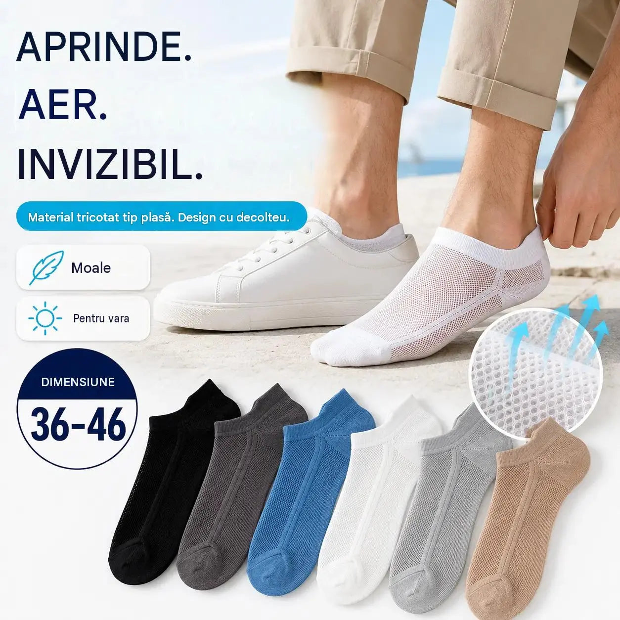 🔥【🔥10 perechi de șosete 129 lei】🧦 Șosete de afaceri pentru bărbați, respirabile, antibacteriene și dezodorizante【Mărimi 36‑46】