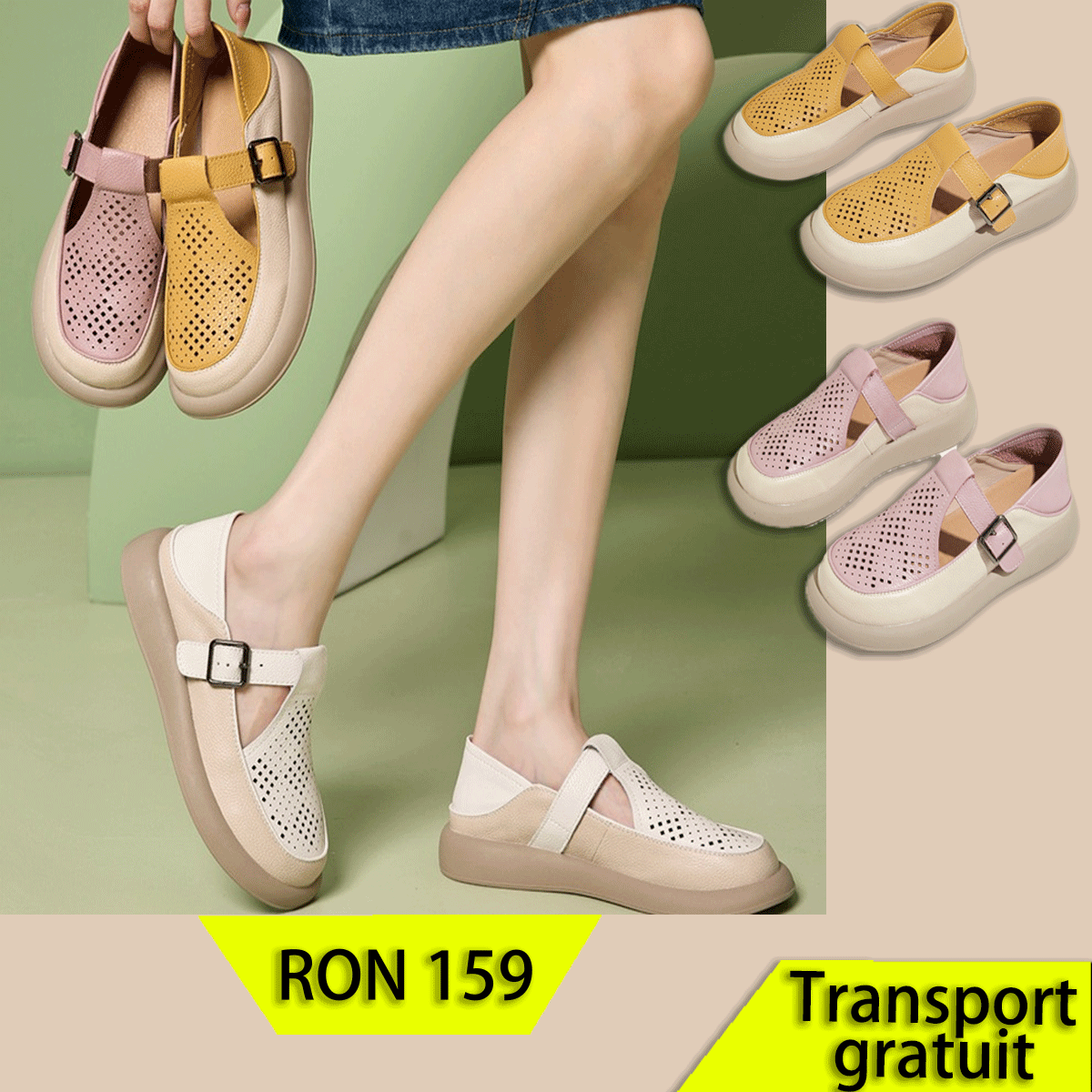 【35-40】2024 pantofi casual noi cu talpă groasă, cu talpă moale, confortabili și anti-alunecare