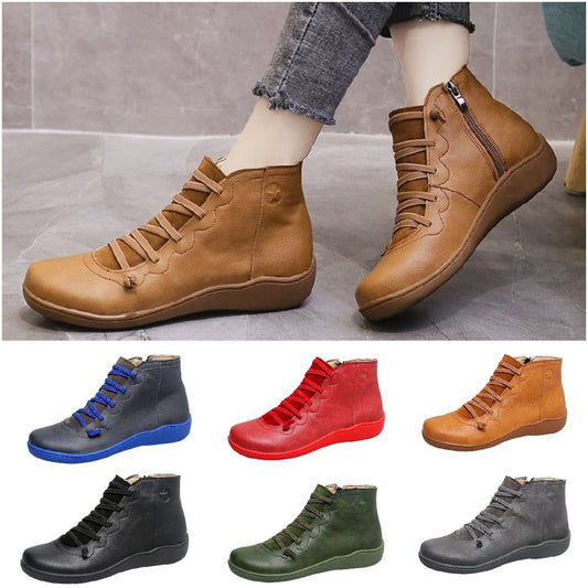 【35-43】2024 noi cizme plate scurte retro toamna si iarna marime mare casual 3690141