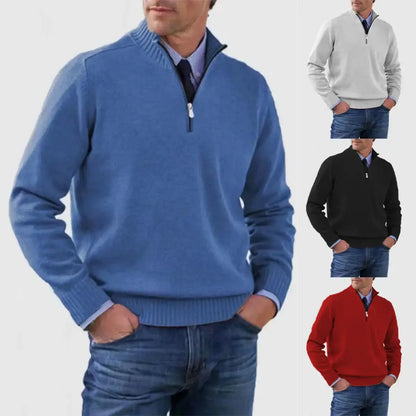 🎉【L-5XL】Pulover tricotat din cașmir pentru bărbați, stil casual, călduros și rezistent la frig
