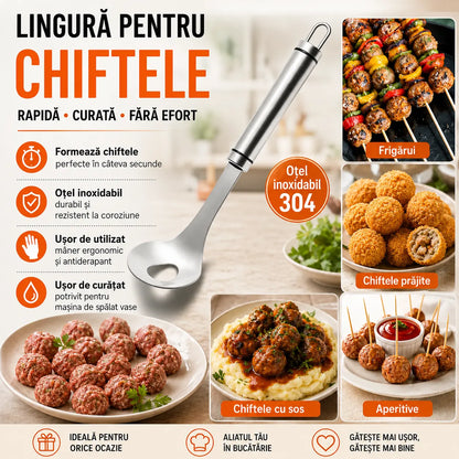 🍖【Set de 2 bucăți】Formă pentru chiftele din oțel inoxidabil 304 – ideală pentru prepararea chiftelelor din carne și pește, perfectă pentru gătit acasă 🥄