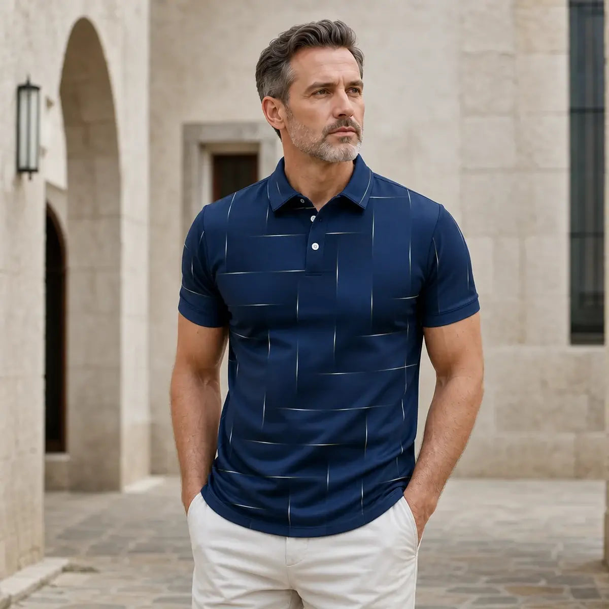 ✨🔥Accesoriu nou de vară【S-5XL】Tricou polo ușor de lux în carouri pentru bărbați, de vară nouă - confortabil la atingere și respirabil