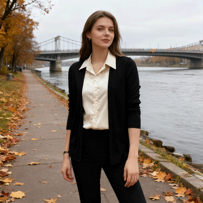 【Jesień/Zima 50% OFF】【L-5XL】2025 Nowa jesienna fałszywa koszula dwuczęściowa, elegancki styl