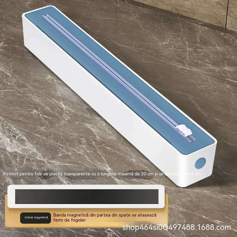 🍱 Dispozitiv magnetic de tăiat folie alimentară, cu montare pe perete – ideal pentru tăiere și depozitare.✅