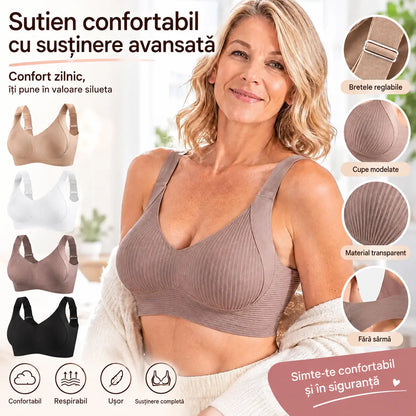 😍【Set de 4 bucăți】【M–3XL】Sutiene de damă fără cusături și fără armătură ❤️【40–95 kg】