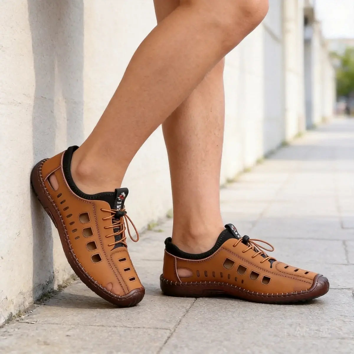 🔥✨【39-44】Sandale bărbătești din piele naturală, lucrate manual, cu design perforat