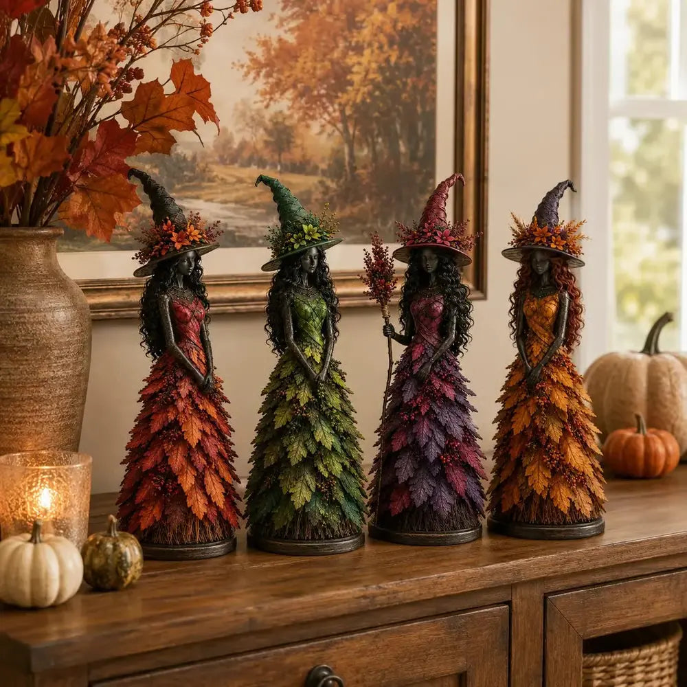 🧙‍♀️ Figurină cu vrăjitoare fermecată de toamnă