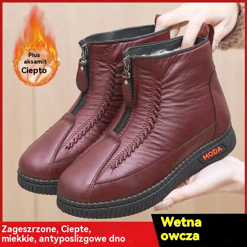 ✨【35-41】Włoskie, ręcznie robione damskie botki, z prawdziwej skóry, miękka podeszwa, wodoodporne i antypoślizgowe - 4207456