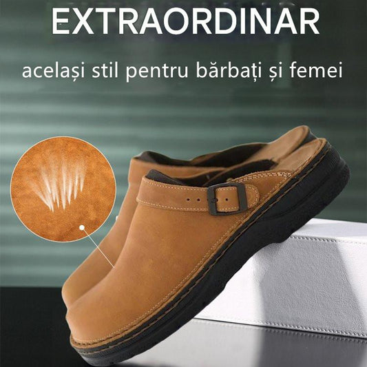 【Reducere lichidare stoc】✨【36–48】😎Papuci casual confortabili din piele cu talpă moale, ofertă limitată