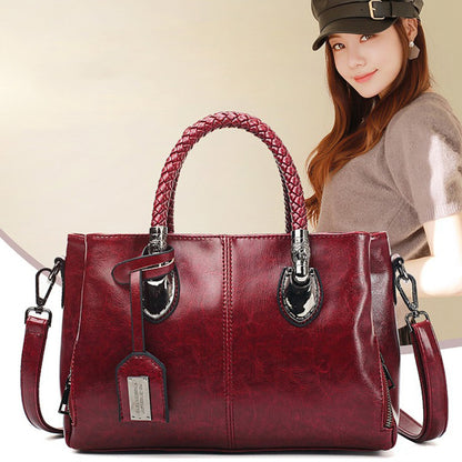 👜🌟 Dámská retro kožená taška "Boston", měkká kůže, vhodná na nošení přes rameno 