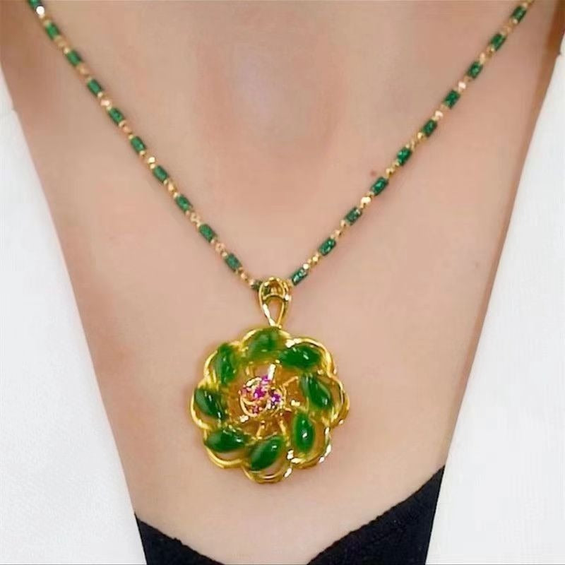 🔥50%OFF✨💚Colgante de jade de Hotan con oración por la paz