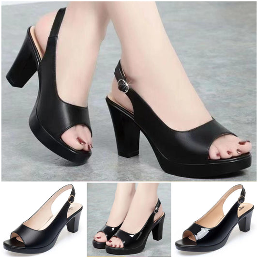 💞【Oferta limitowana na lato】Sandały na obcasie z wycięciem w nosku, eleganckie i casualowe 