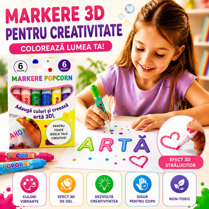 🎁【Cumpără 1, primești 1 GRATIS】Pix 3D pentru copii: desen cu bule în stil popcorn (DIY)