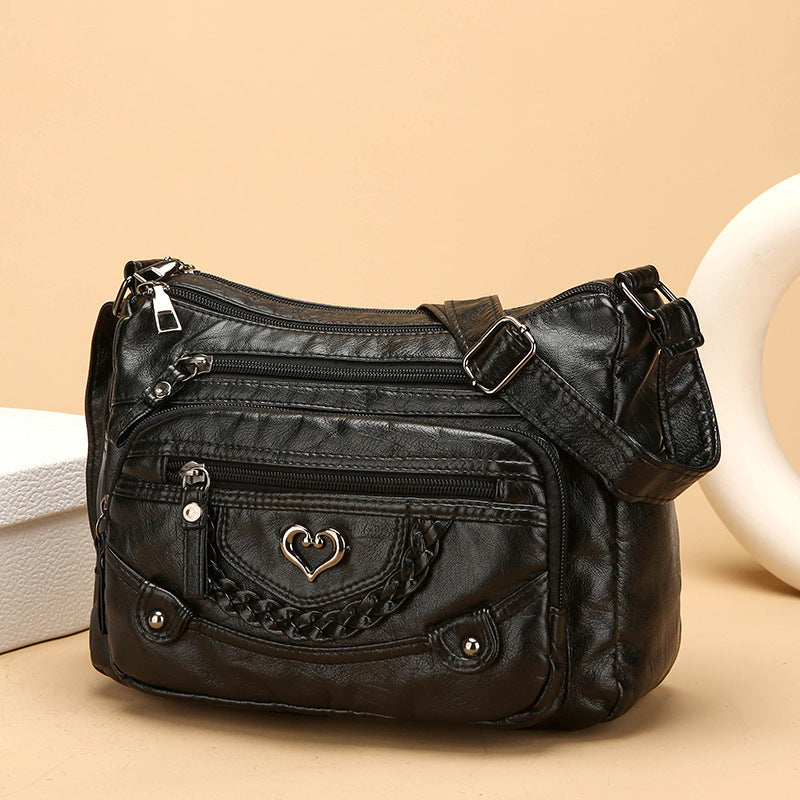 💐 Reducere de 50%! 🎁 Geantă de umăr din PU moale pentru femei – Mai multe buzunare pentru o organizare perfectă 👜🔑