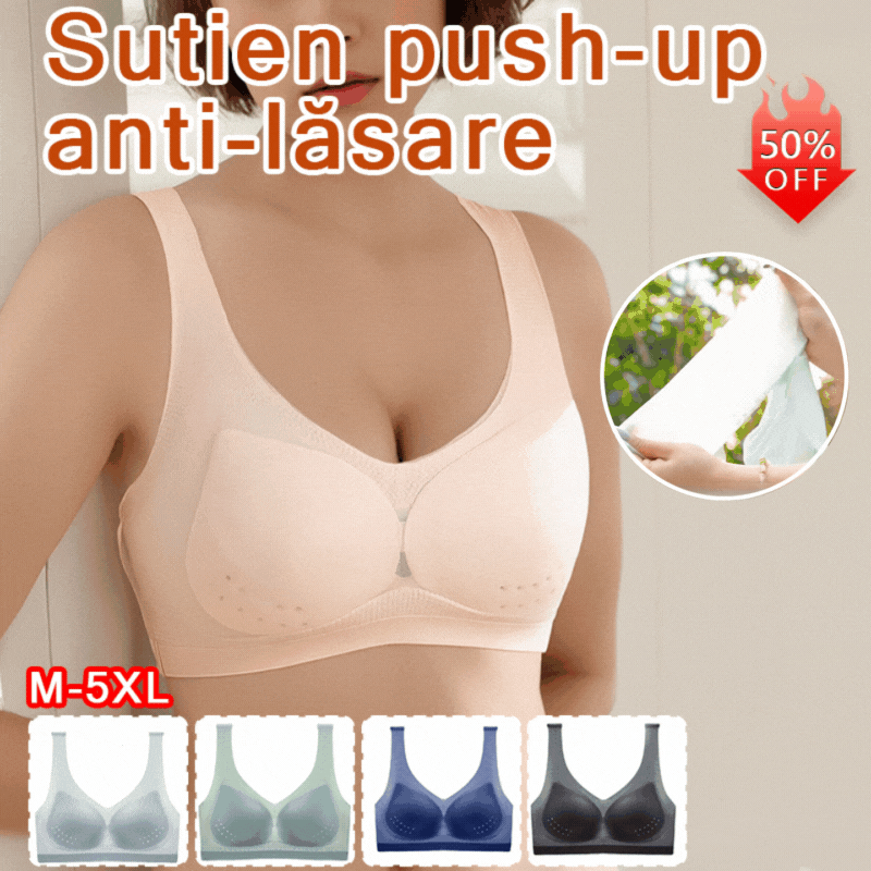 🏆【Kup 3, vezmi 3】【40-120 kg】2025, bezešvá podprsenka z ledového hedvábí s liftingovým efektem 