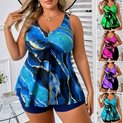 🏖️👙【Ofertă specială】🌴【S-5XL】Costum de baie elegant, mărime mare, cu imprimeu