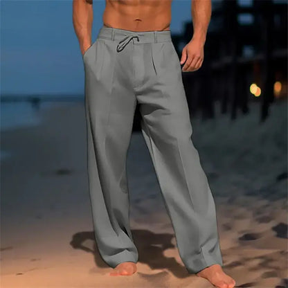 👖 50% reducere🔥 Pantaloni bărbătești din in respirabil, stil vacanță la plajă și la malul mării