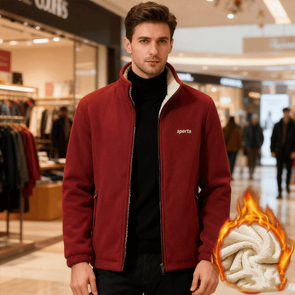 ⛄【Размери M-5XL】Нова мъжка дебела аksamitена kurtka с ягненски мех, за есен и зима