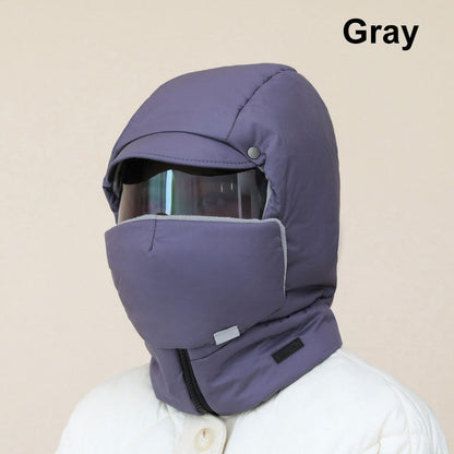 ⛄⛷【Połowa ceny jesień-zima】Nowa, ciepła, całkowicie zakrywająca, wiatroszczelna czapka z okularami rowerowymi