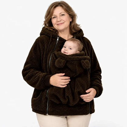🧸❄️ Jachetă moale din fleece tip „teddy”– ia-ți cu tine bebelușul sau câinele!