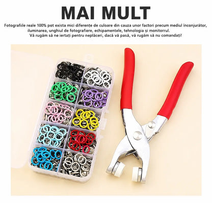 🔥 Set de 100 de capse metalice + clește manual fără cusut 🧵🔧