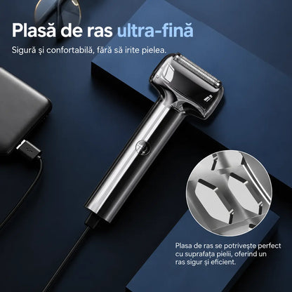 🪒 Reducere de 50% pentru o perioadă limitată! ⚡ Aparat de ras electric reîncărcabil pentru bărbați, cu folie – ras delicat, portabil și silențios 🧔
